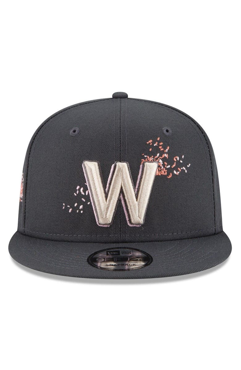 New Era Men's New Era Graphite Washington Nationals 2022 City Connect 9FIFTY Snapback Adjustable Hat, Alternate, color, 