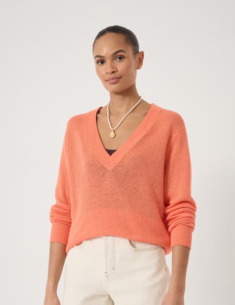 Coralie Linen Blend V-Neck Jumper