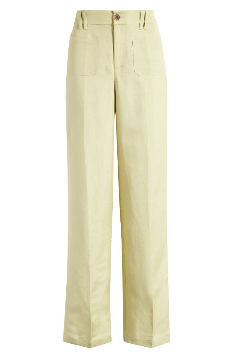 PAIGE Montauk Linen Blend Pants, Alternate, color, Pale Olive
