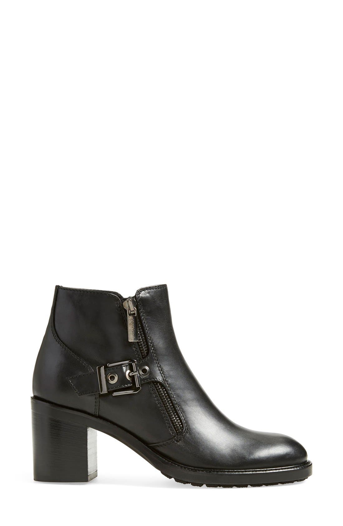 'Mabelle' Weatherproof Ankle Bootie, Alternate, color, BLACK LEATHER