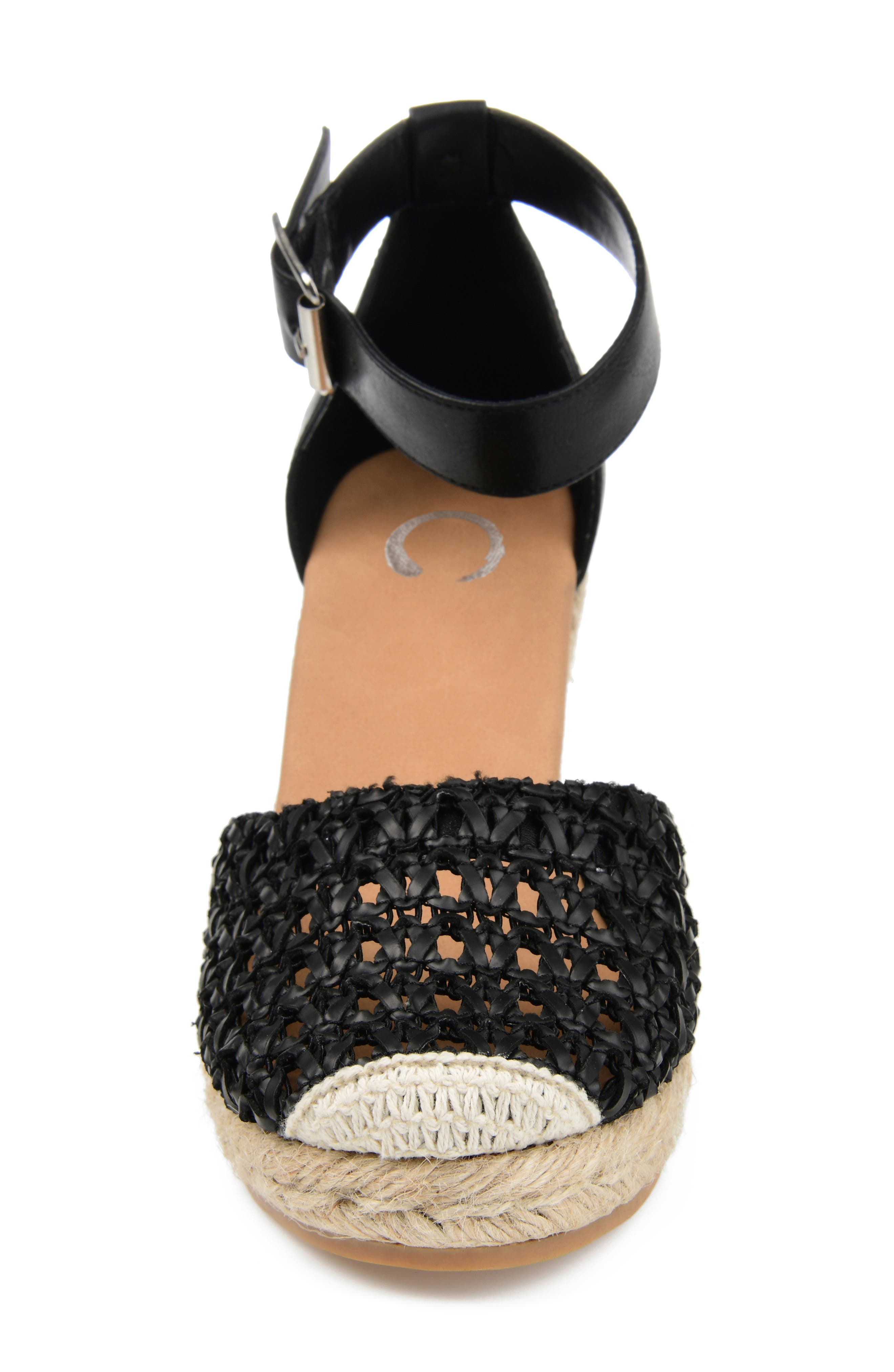 Journee Collection JOURNEE Sierra Woven Espadrille Wedge Sandal, Alternate, color, Black