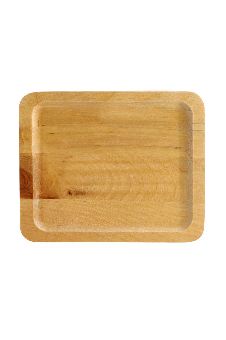 Mini Cast Iron Square Pan with Wood Tray, Alternate, color, Black