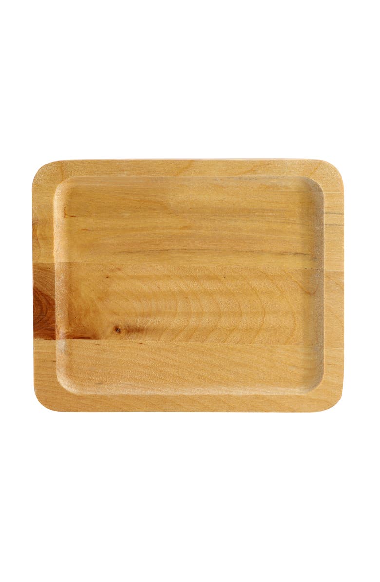 Megachef Mini Cast Iron Square Pan with Wood Tray, Alternate, color, Black