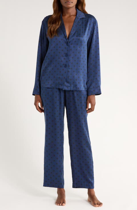 Print Washable Silk Pajamas