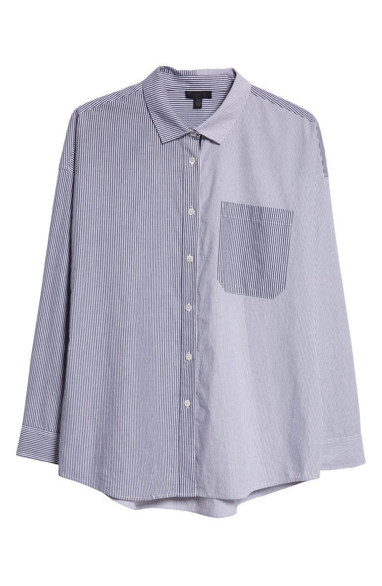 ATM Anthony Thomas Melillo Mixed Stripe Oversize Button-Up Shirt, Alternate, color, 
