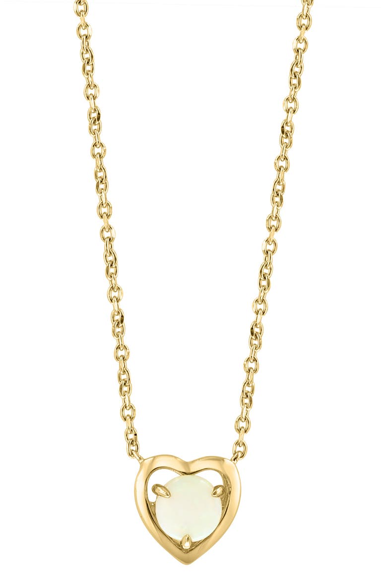 Opal Heart Pendant Necklace, Main, color, GOLD