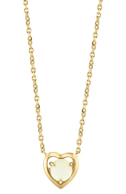 Opal Heart Pendant Necklace