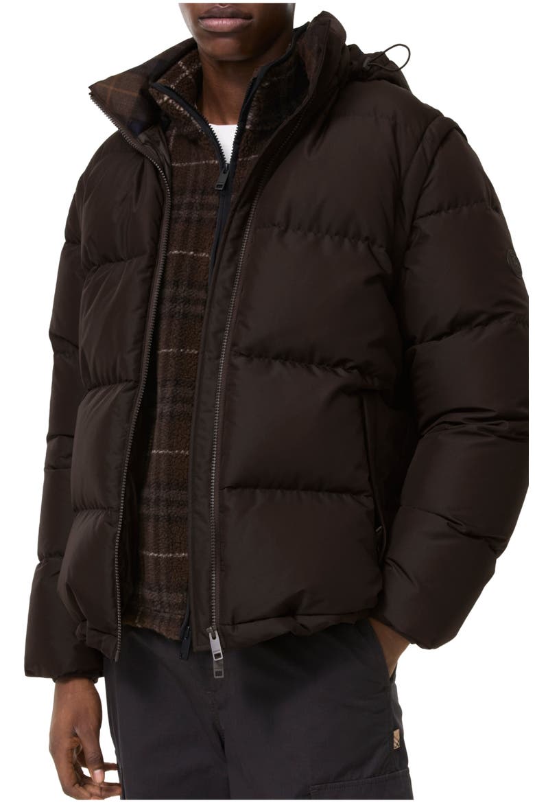 Detachable Sleeve Bideford Puffer Jacket, Main, color, Chocolate brown