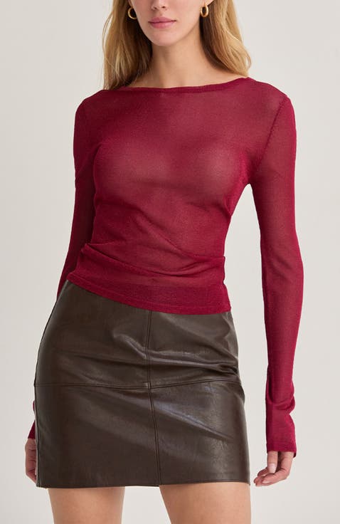 Lurex Sheer Knit Top