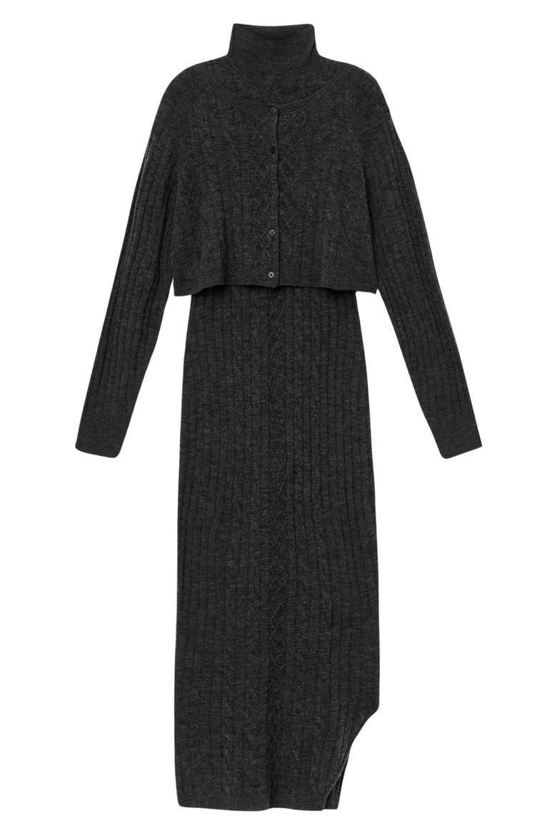 Sabine Cardigan & Dress, Alternate, color, CHARCOAL GREY