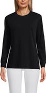 Lands
 End Long Sleeve Cotton Interlock Crew T-Shirt