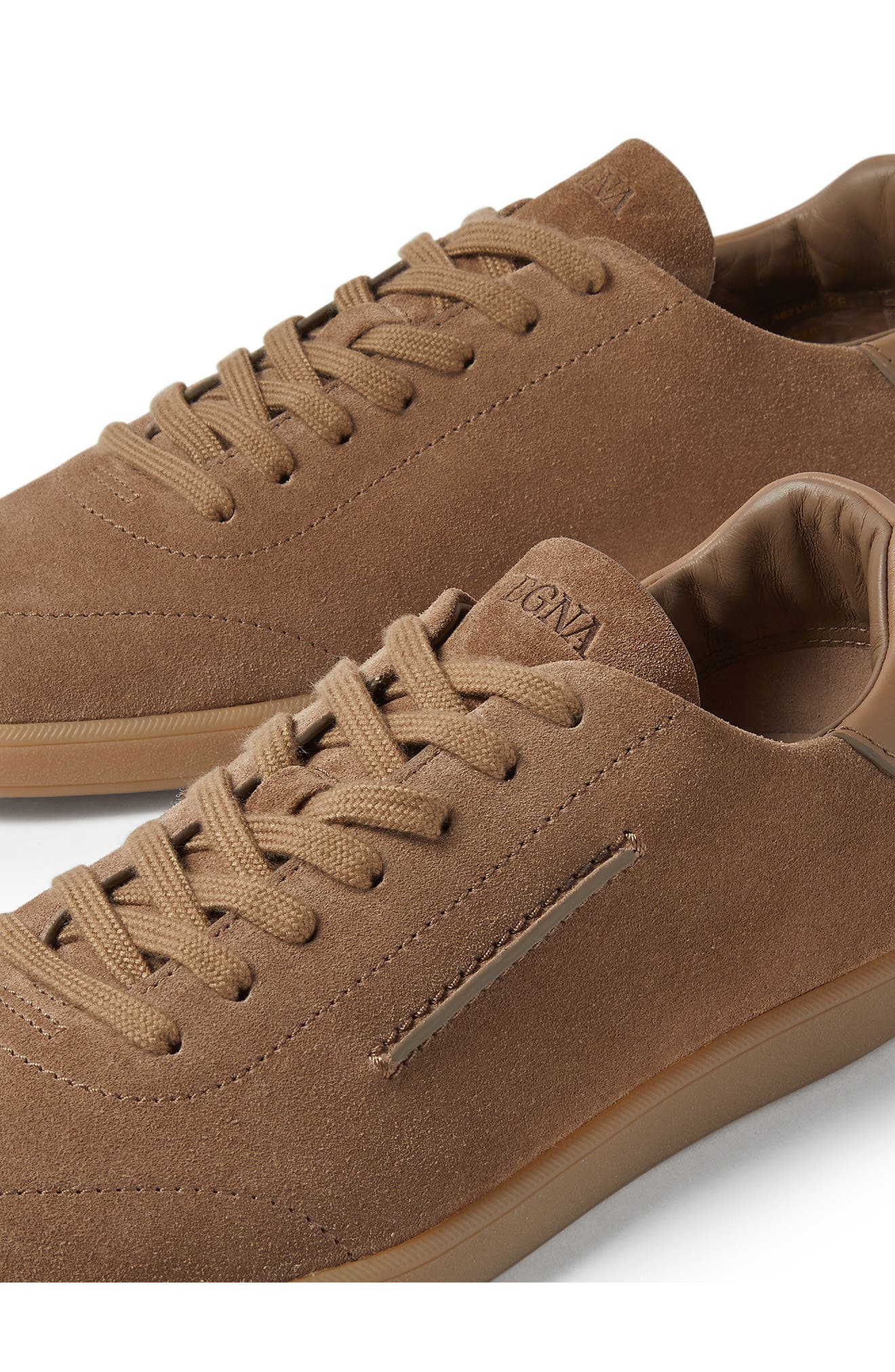 232 Suede Sneaker, Alternate, color, DARK BEIGE