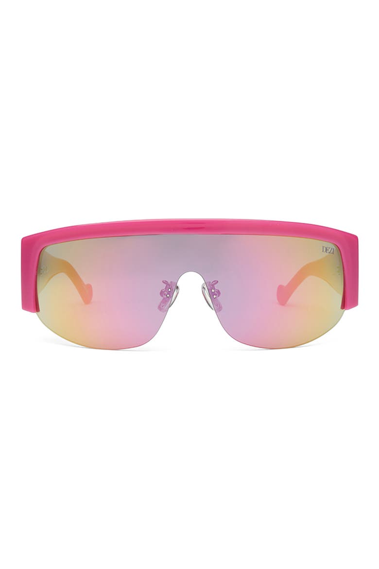 Thique 125mm Oversize Shield Sunglasses, Main, color, HOT PINK/ PINK
