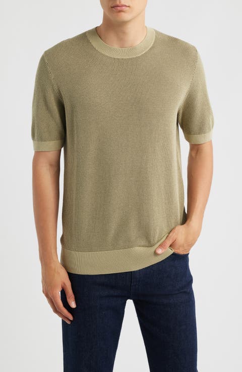 Leale Short Sleeve Cotton Crewneck Sweater