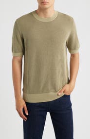 BOSS Leale Short Sleeve Cotton Crewneck Sweater