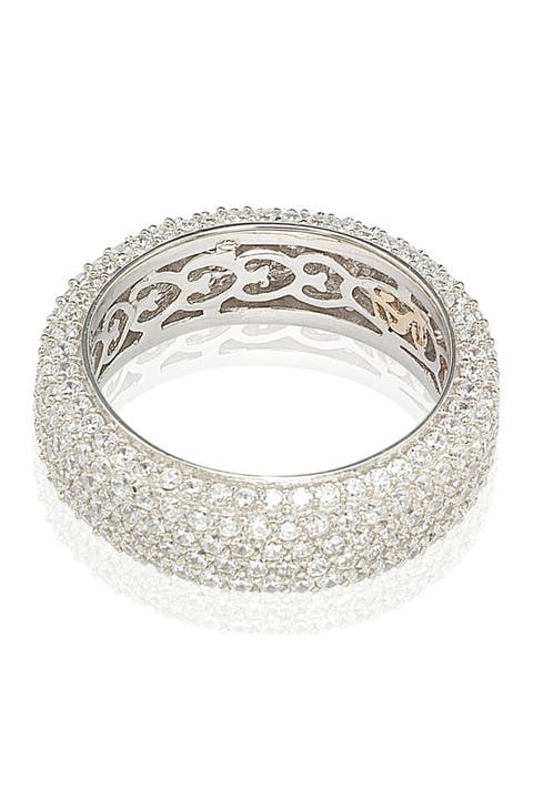 Sterling Silver White CZ Eternity Band Ring