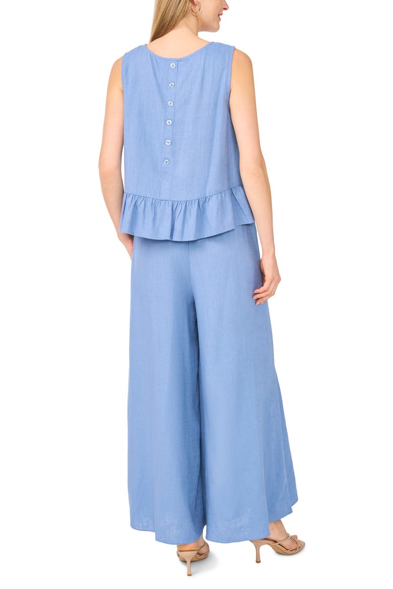Sleeveless Peplum Top, Alternate, color, CADET BLUE