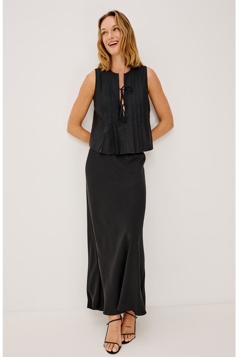 Romina Maxi Skirt, Alternate, color, BLACK LINEN