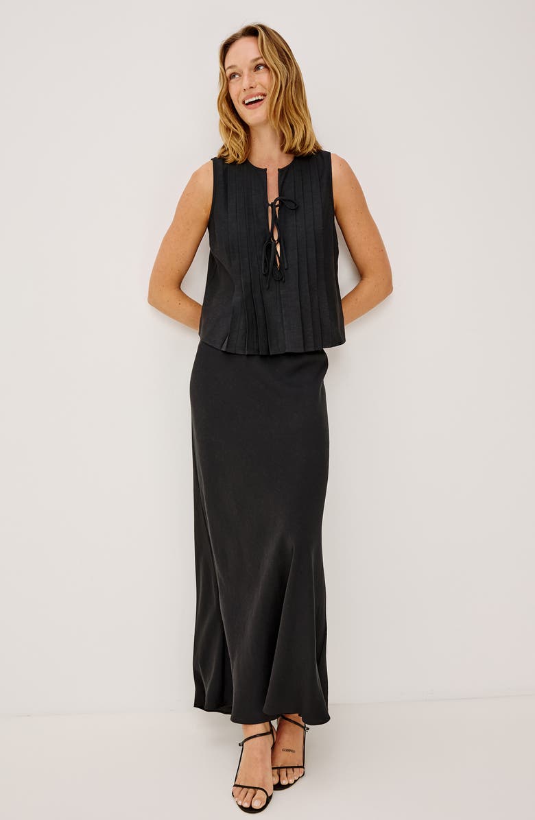 Rails Romina Maxi Skirt, Alternate, color, Black Linen