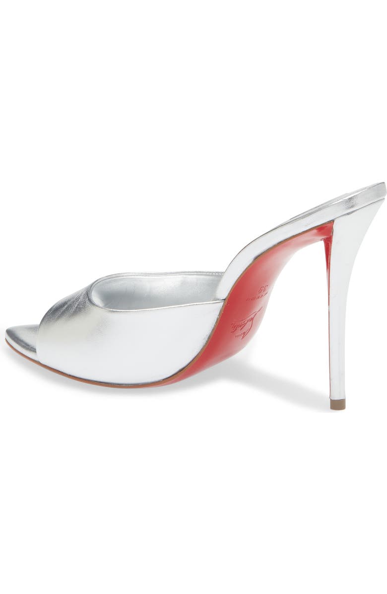 Christian Louboutin Miss Z Pointed Toe Metallic Sandal, Alternate, color, S211 Silver/ Lin Silver