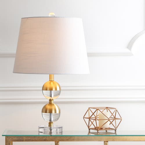 Jonathan Y Designs Jules 23in Crystal Mini Table Lamp In Brass Gold/clear