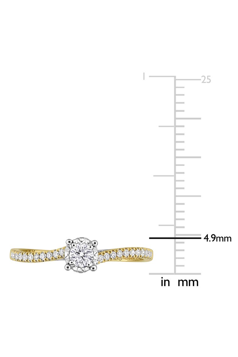 Lab-Grown Diamond Ring in 14k Two-Tone Gold, Alternate, color, Yellow Gold