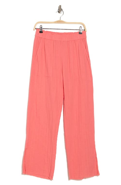 Elan Cotton Gauze Cover-up Pants In Coral
