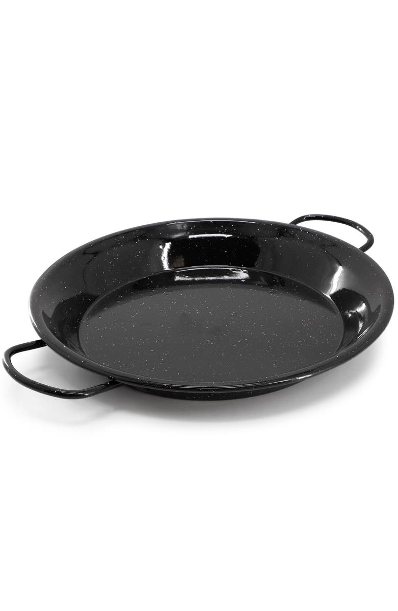 OSTER Castillo 11 Inch Enameled Steel Paella Pan, Alternate, color, Black