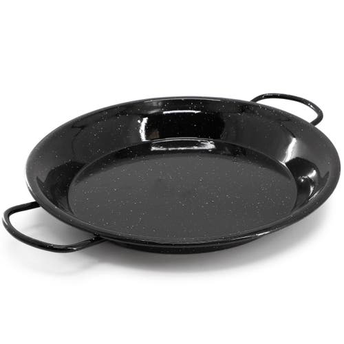 Oster Castillo 11 Inch Enameled Steel Paella Pan In Speckled Black In Black