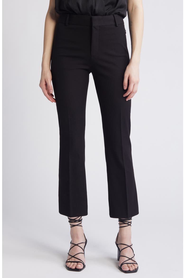 Le Crop Mini Bootcut Trousers, Main, color, NOIR