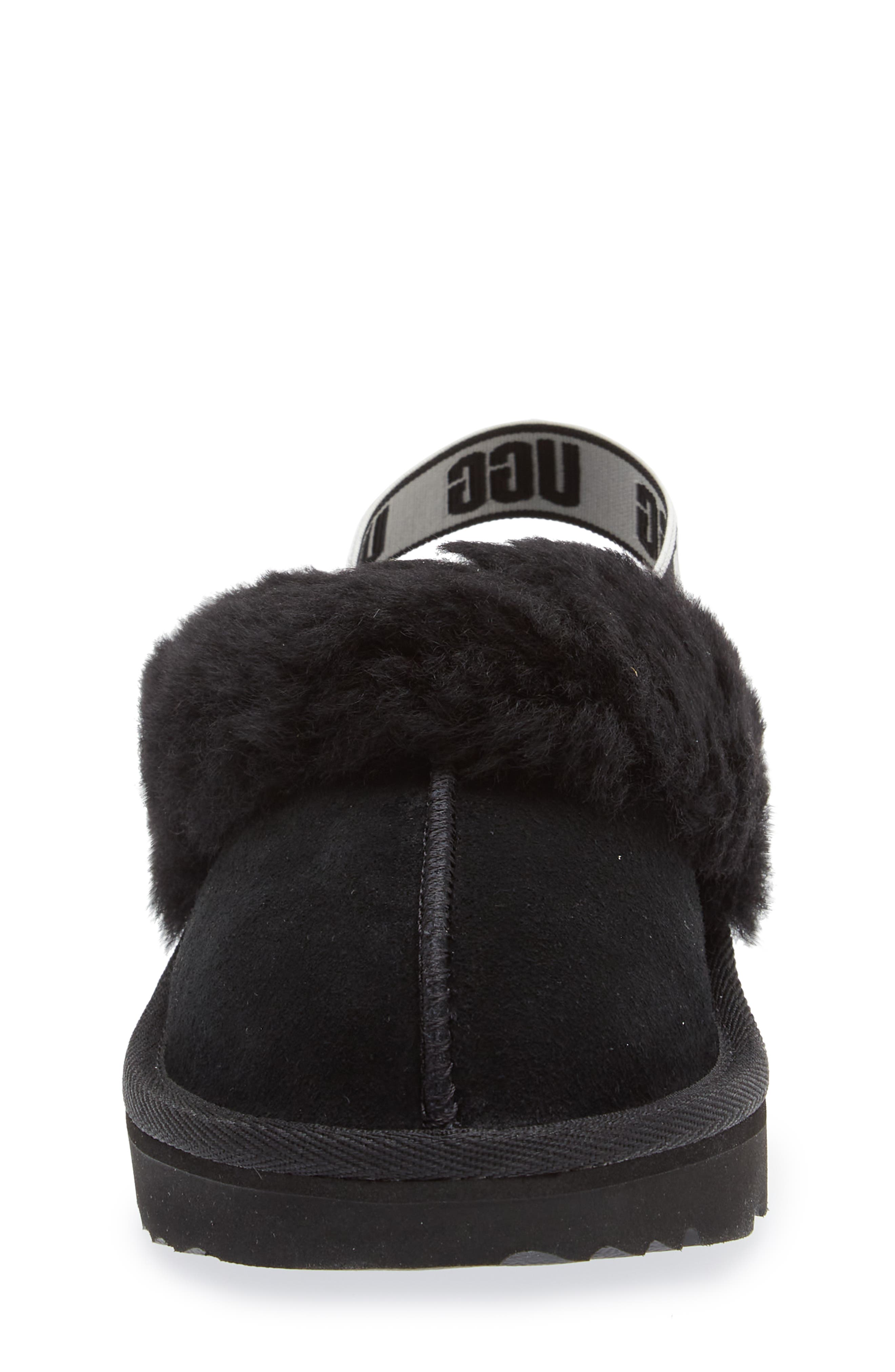 UGG<sup>®</sup> Funkette Water Resistant Genuine Shearling Trim Clog, Alternate, color, Black
