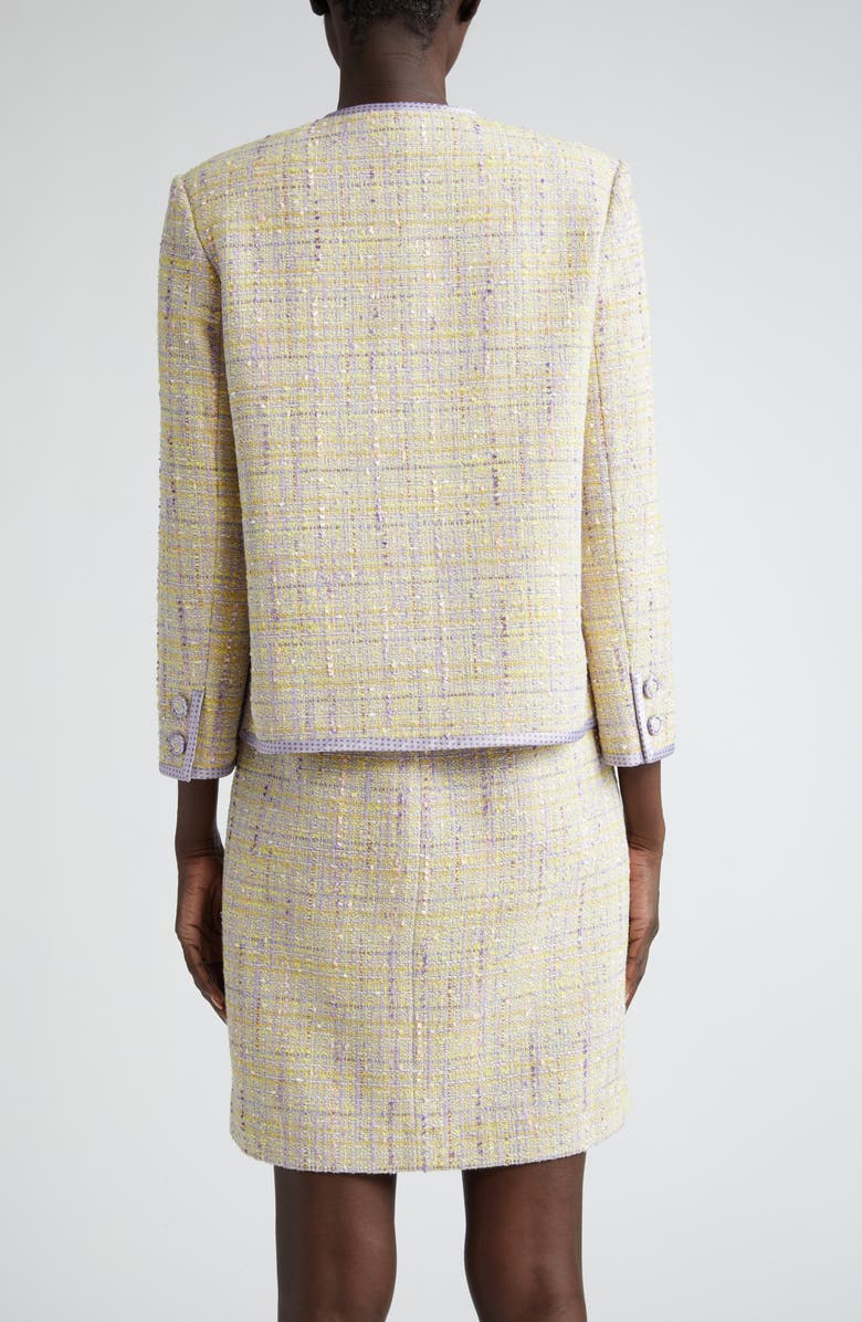 St. John Collection Metallic Slub Tweed Jacket, Alternate, color,