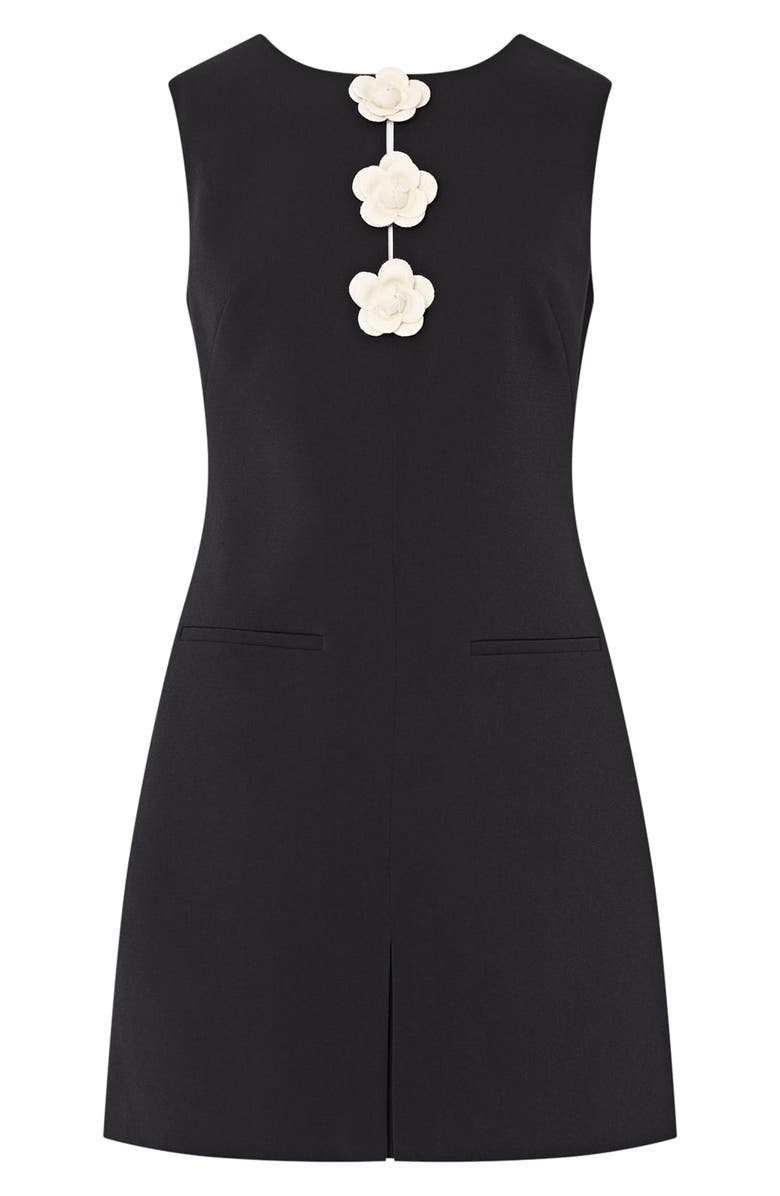 Milly Saylor Camellia Crepe Sheath Dress, Alternate, color, Black