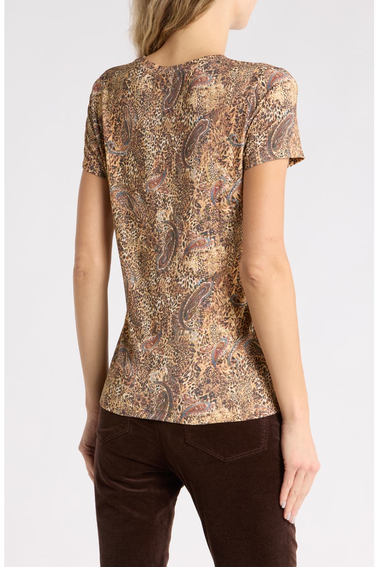Ressi Leopard Paisley T-shirt, Main, color, BROWN BLUE VALENCIA LEOPARD