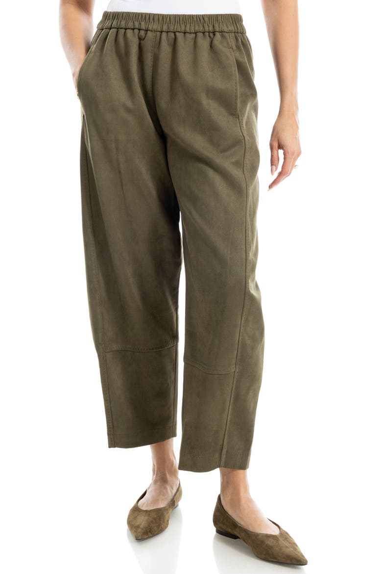 Faux Suede Barrel Pants, Alternate, color, SAGE
