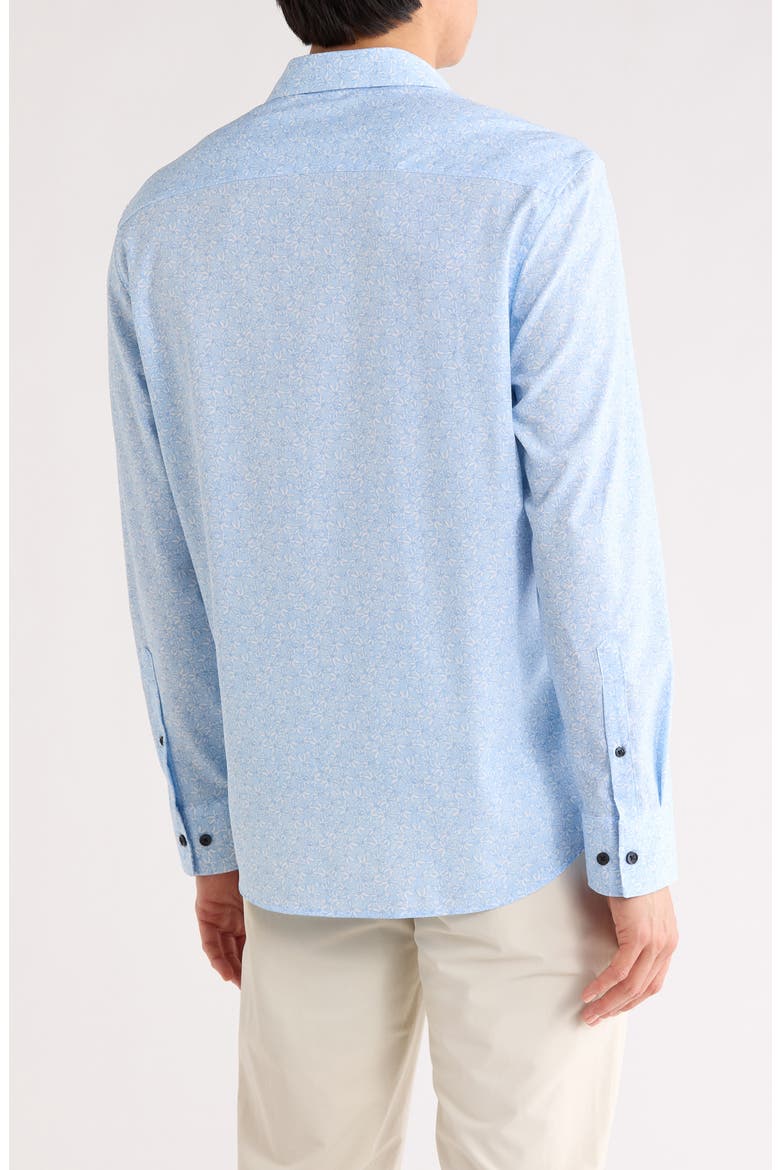 Slim Fit Abstract Floral Stretch Button-Up Shirt, Alternate, color, LIGHT BLUE