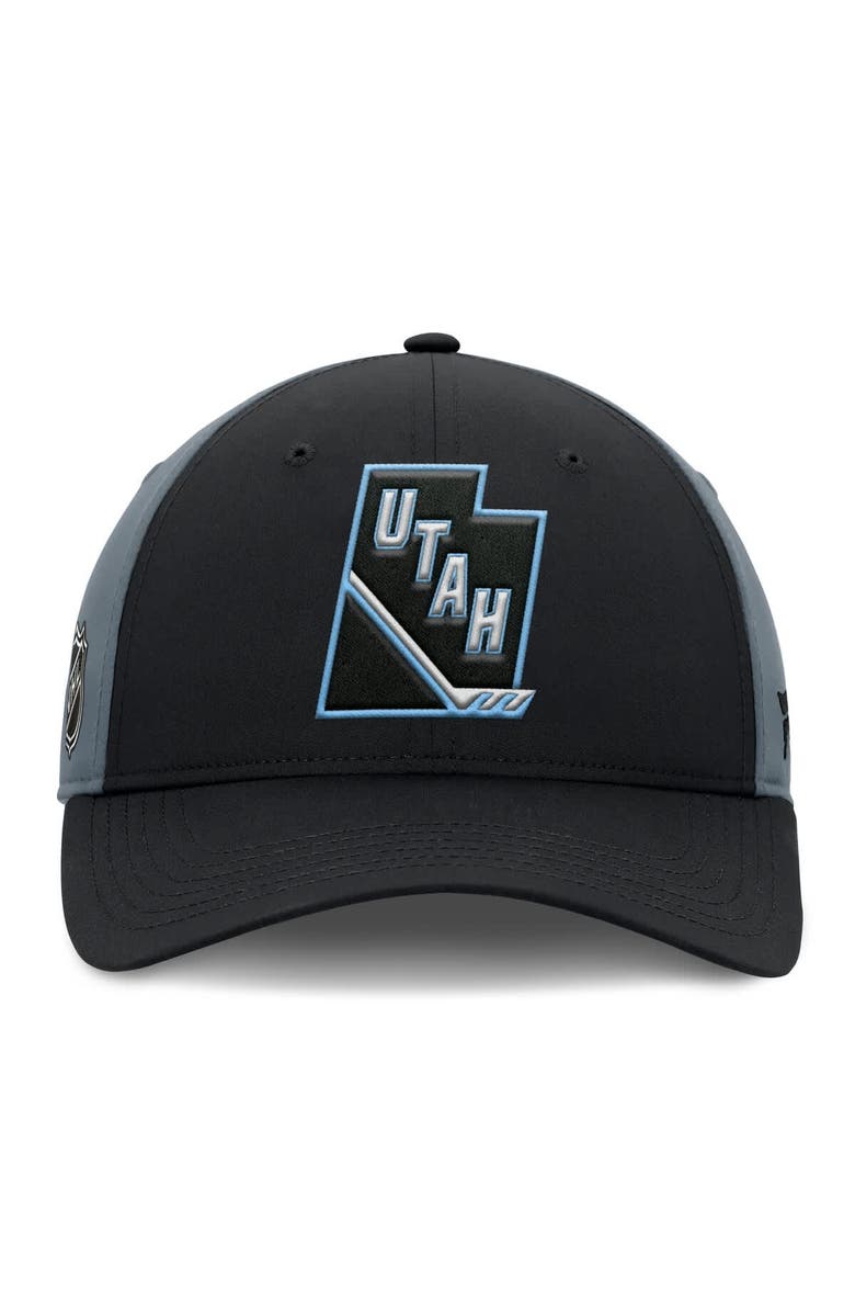 FANATICS Men's Fanatics  Black/Charcoal Utah Mammoth Utah Badge Adjustable Hat, Alternate, color, Black