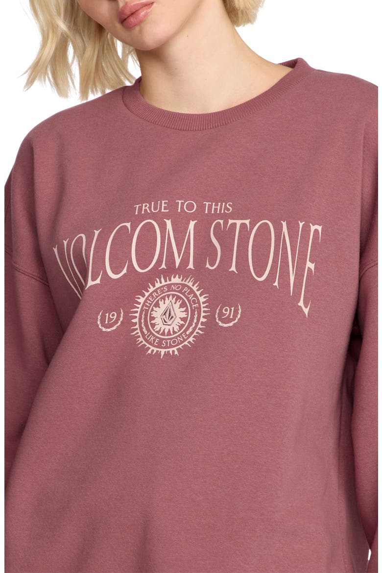 Stone Crewneck Graphic Sweatshirt, Alternate, color, VINTAGE BROWN