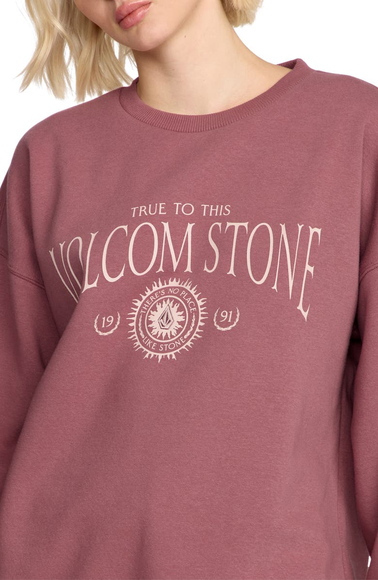 Volcom Stone Crewneck Graphic Sweatshirt, Alternate, color, Vintage Brown