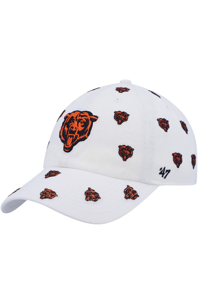 '47 Women's '47 White Chicago Bears Confetti Clean Up Logo Adjustable Hat, Alternate, color,