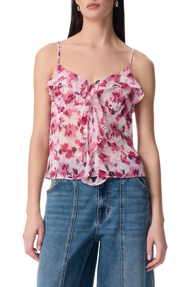 Justine Cascading Ruffle Chiffon Camisole, Main, color, HEAVENLY PINK ROSE B