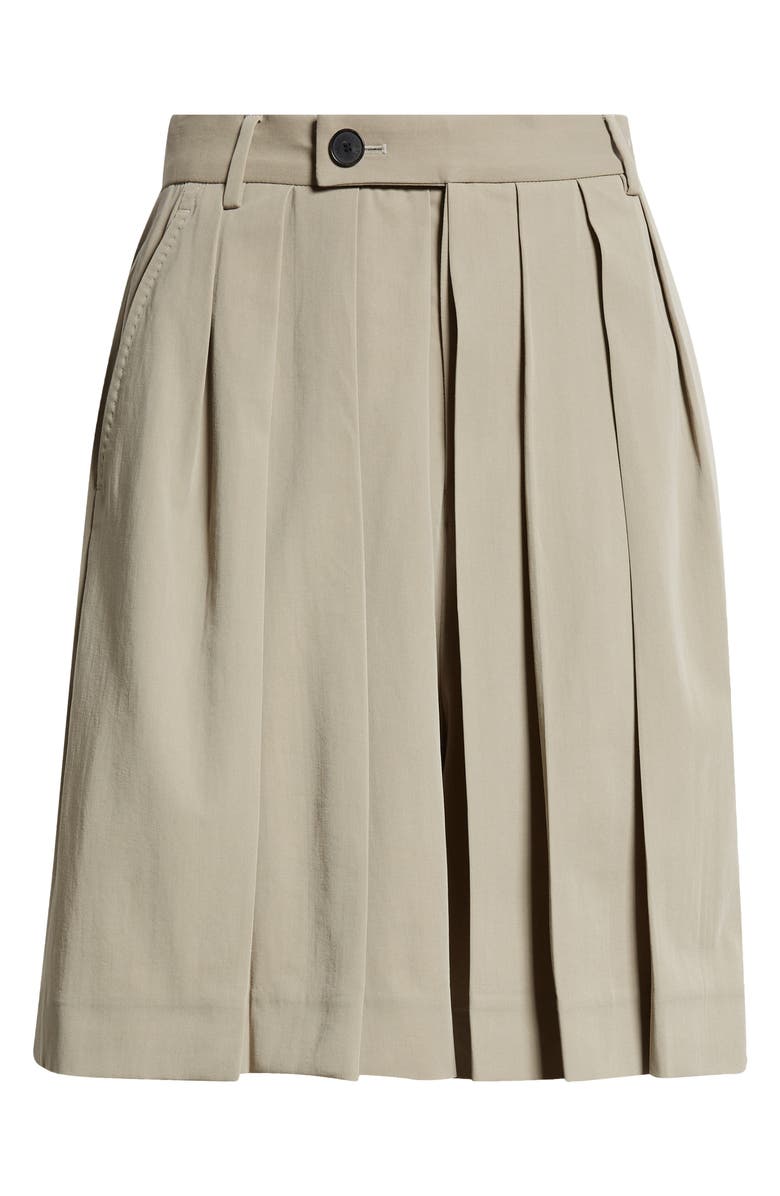 SETCHU Hakama Pleated Virgin Wool & Cotton Shorts, Alternate, color,