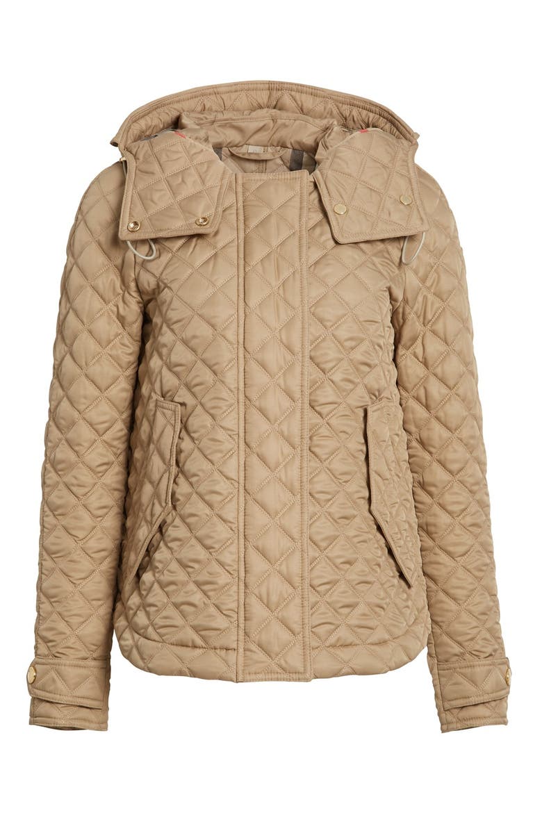 'Leightonbury' Quilted Hooded Jacket, Alternate, color, CANVAS