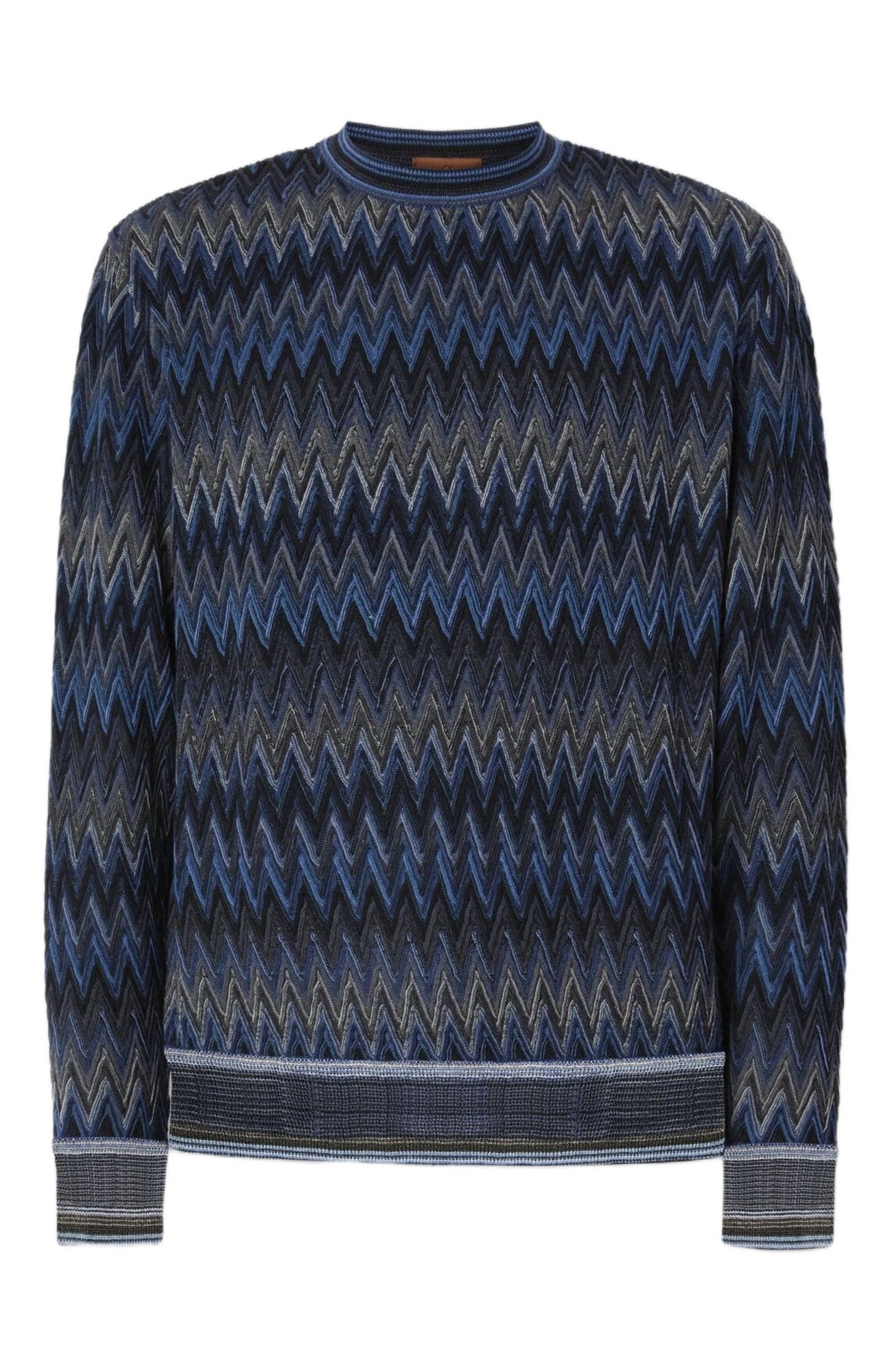 Crew Neck Sweater With 3d Zigzag Pattern - image 4