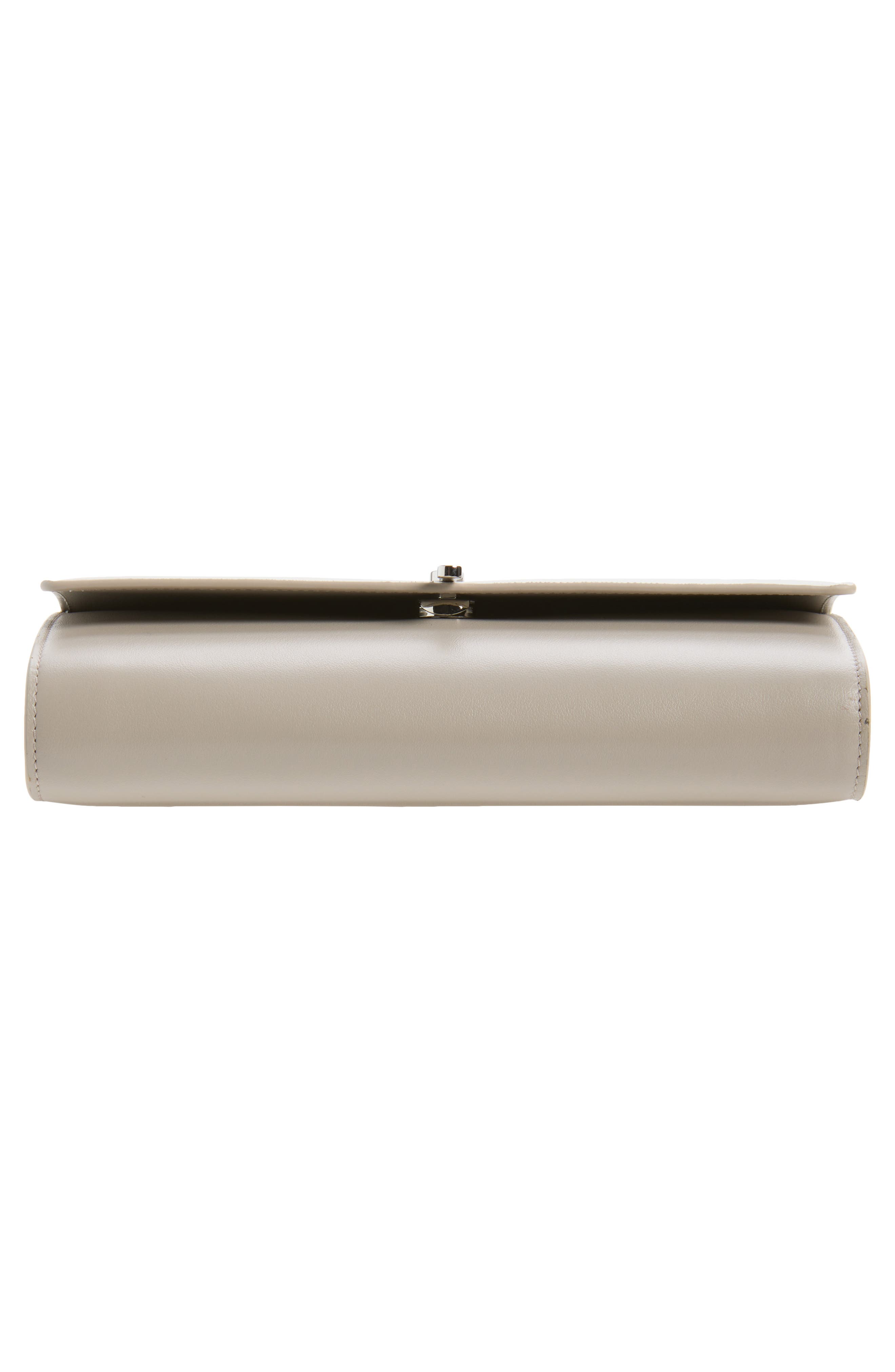 Bettina Leather Wallet on a Chain, Alternate, color, I576 GOOSE/ SILVER