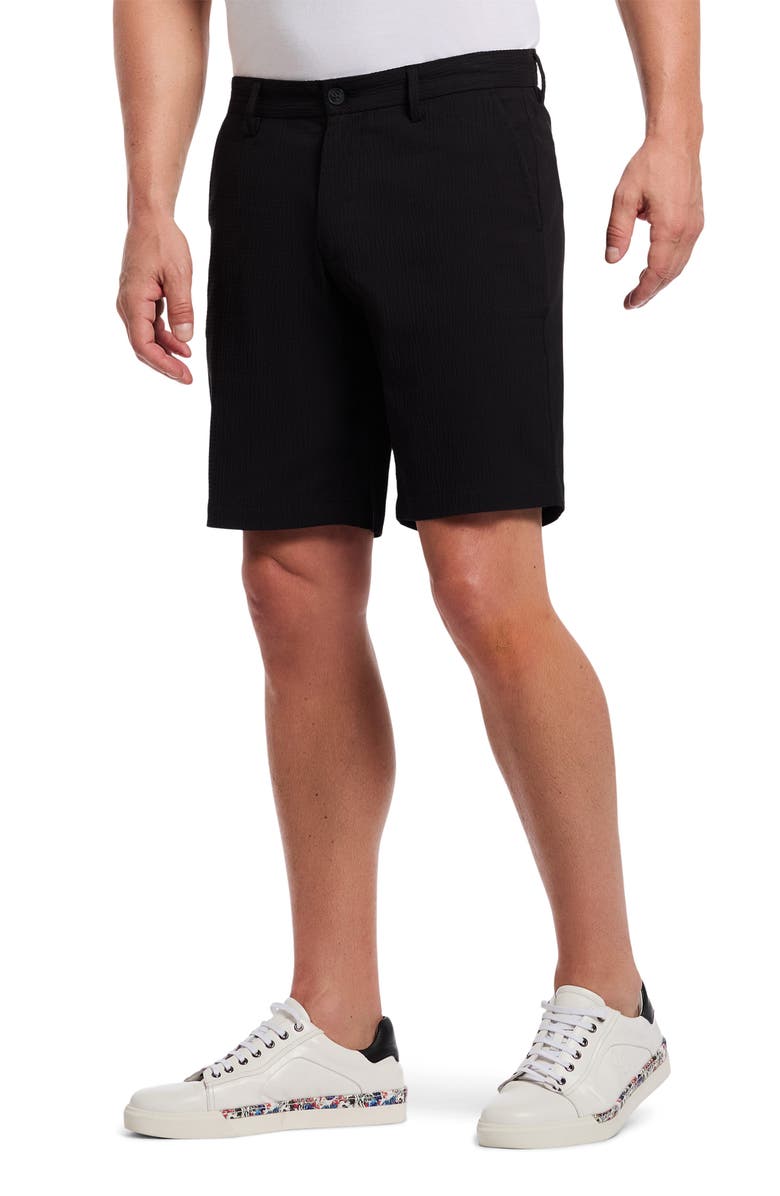 Robert Graham Thresher Seersucker Shorts, Alternate, color, Black