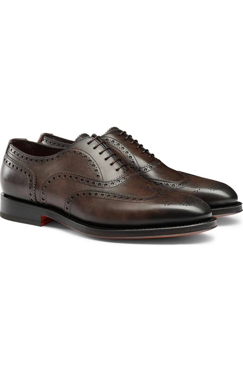 Santoni Enrico Brogue Wingtip Oxford, Main, color,