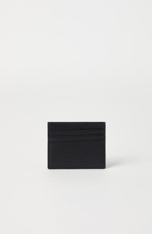 Brunello Cucinelli Capretta Card Holder In Black