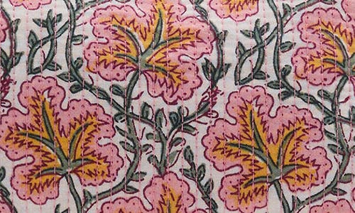 Mango Textured Cotton Cosmetics Bag In Pink