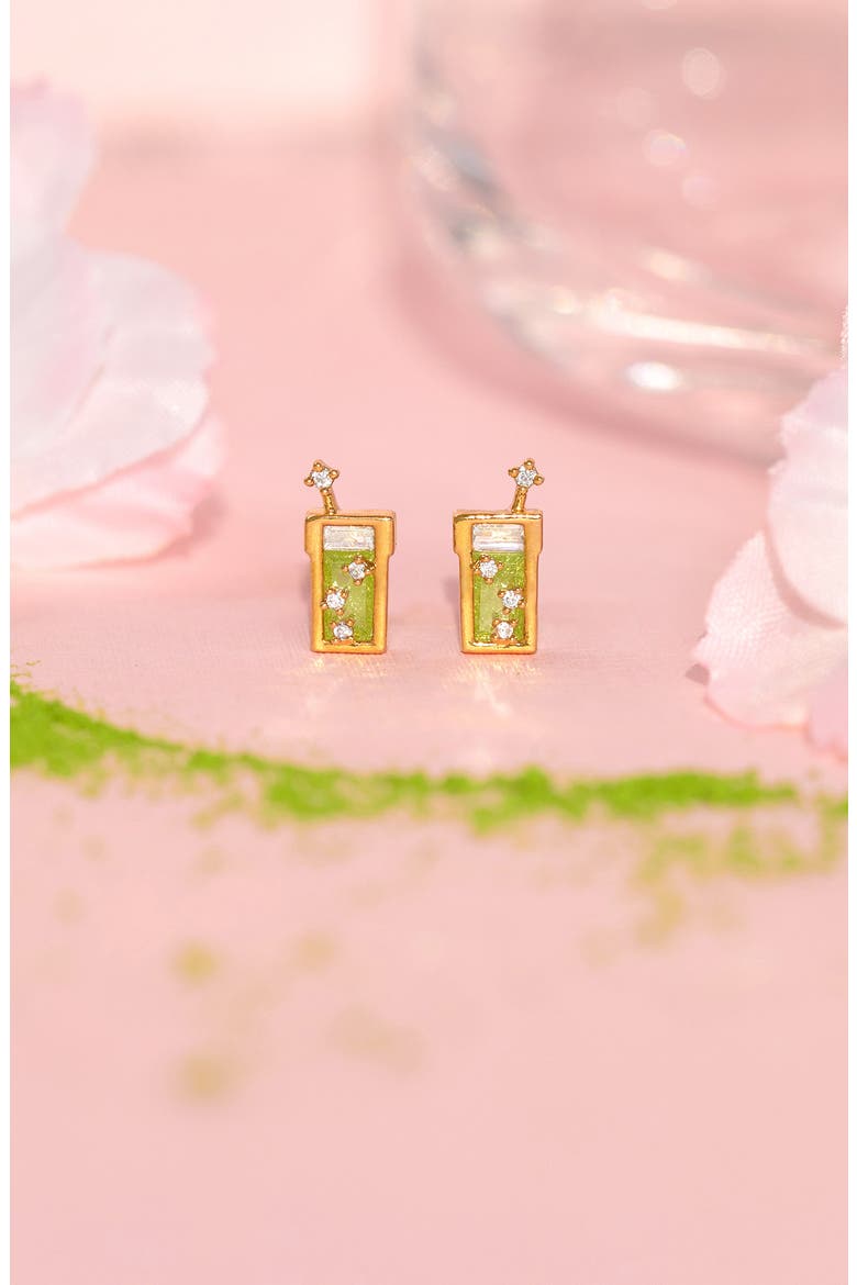 Matcha Stud Earrings, Alternate, color, GOLD